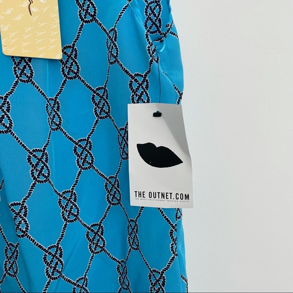 NWT ISSA London Print Silk Blue Sleeveless Blouse Top Size 2 - Picture 5 of 10